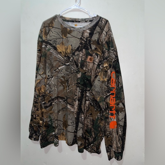 NWOT Carhartt X Realtree Graphic Hunting Print Long Sleeve Pocket Utility Shirt - Picture 4 of 11